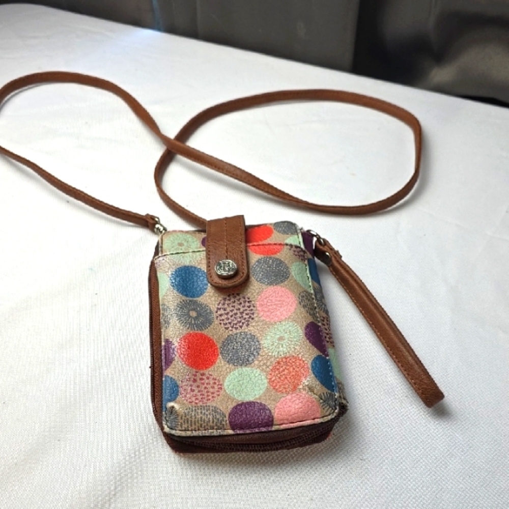 Relic Women's‎ Colorful Polka Dot Crossbody/Wristlet Bag Purse Wallet EUC
